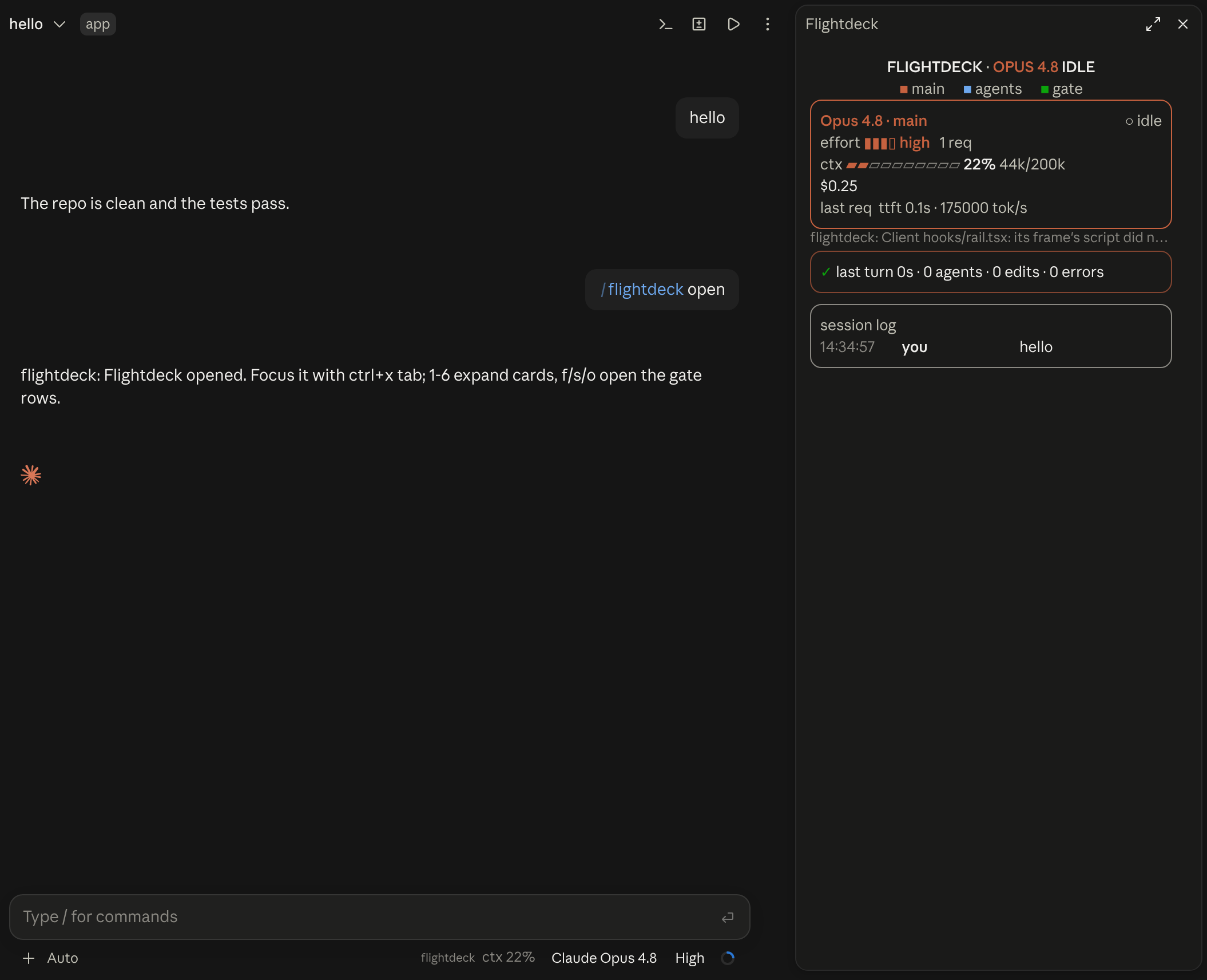 Flightdeck in Claude Desktop