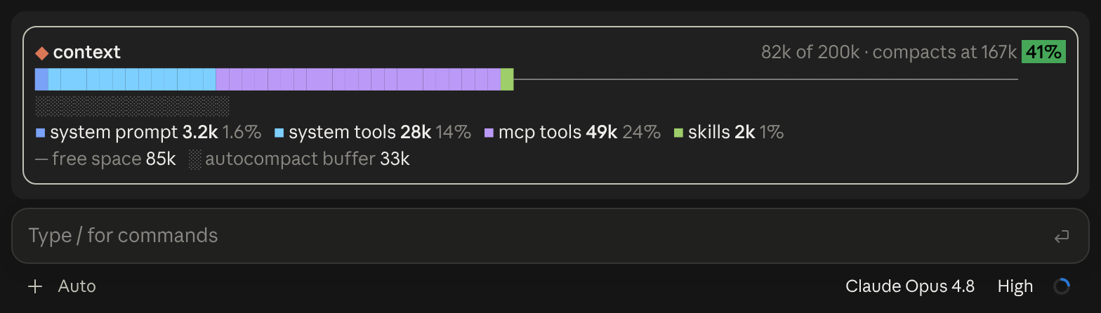 Context Bar in Claude Desktop