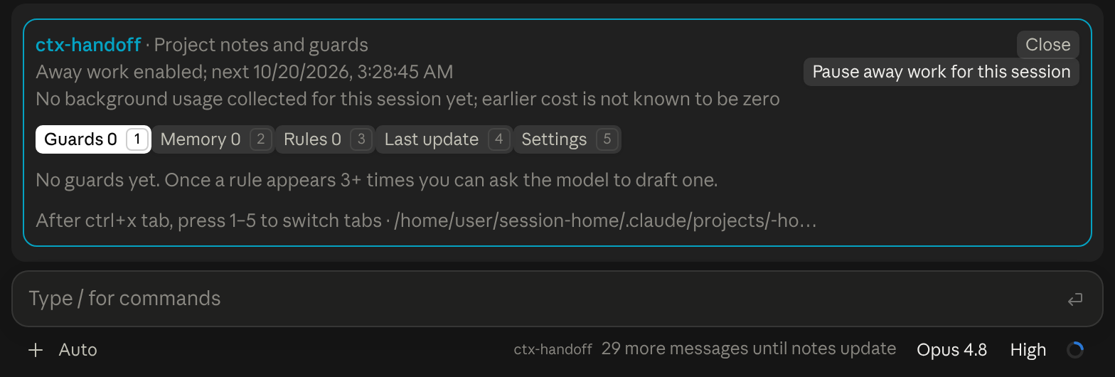 Ctx Handoff in Claude Desktop