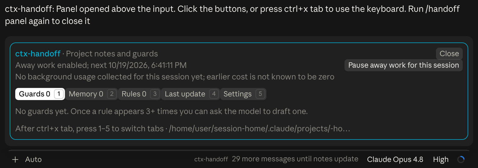 Ctx Handoff in Claude Desktop