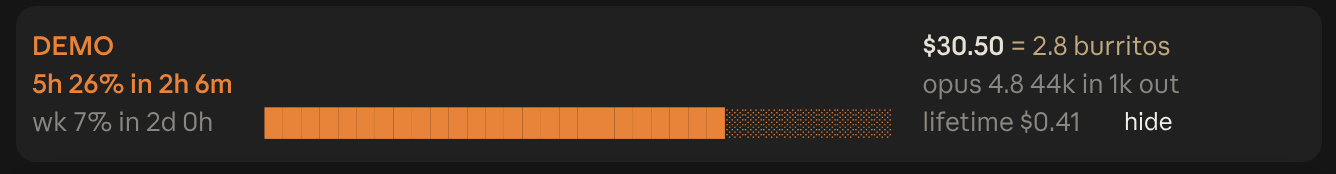 Burn Meter in Claude Desktop