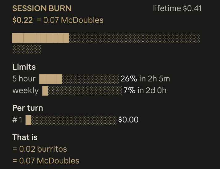 Burn Meter in Claude Desktop